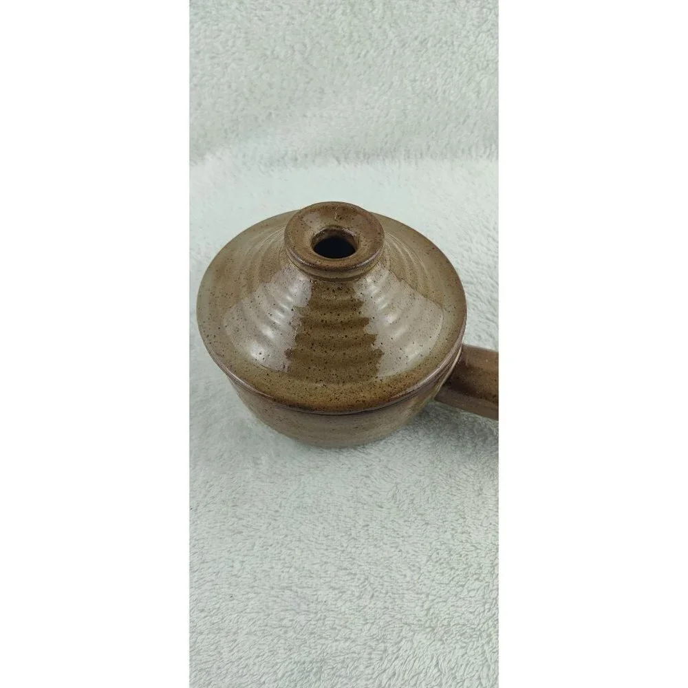 Bean Pot Stoneware Baking Bowl Vented Lid Pottery Handmade Bakeware Soup Chowder